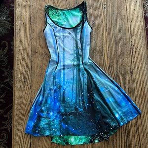 BlackMilk XXS GALAXY EMERALD VS FOREST ORBS INSIDE OUT DRESS - LIMITED